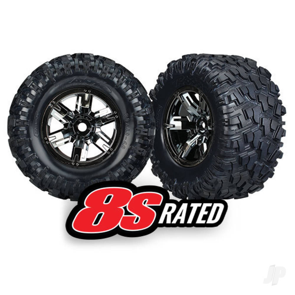 Traxxas Tyres and Wheels, Assembled Glued Maxx At Tyres (Left and Right) (2 pcs) TRX7772A