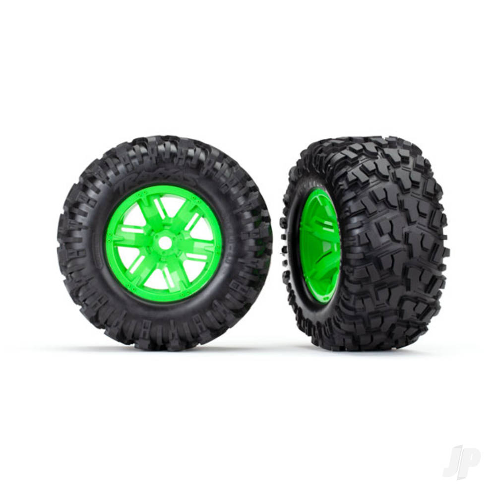 Traxxas Tyres and Wheels, Assembled Glued Maxx At Tyres (Left and Right) (2 pcs) TRX7772G