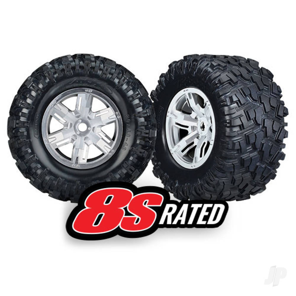 Traxxas Tyres and Wheels, Assembled Glued Maxx At Tyres (Left and Right) (2 pcs) TRX7772R