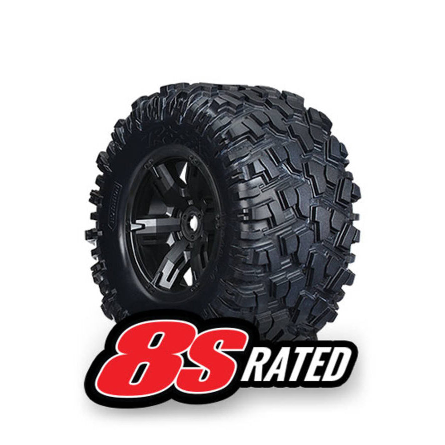 Traxxas Tyres and Wheels, Assembled Glued Maxx At Tyres (Left and Right) (2 pcs) TRX7772X