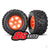 Traxxas Tyres & wheels, assembled, glued (X-Maxx orange wheels, Sledgehamm - TRX7774T 1