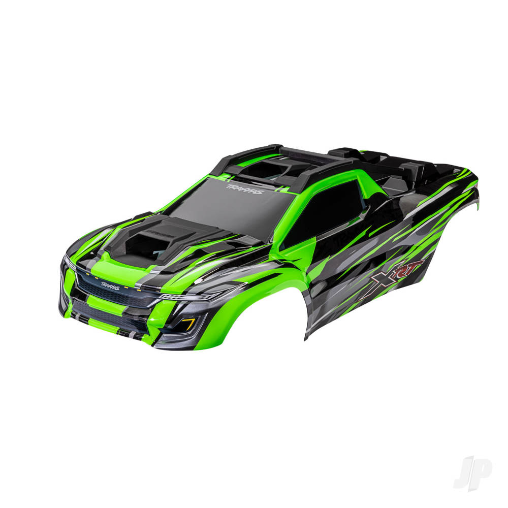 Traxxas Body, XRT, green (painted, decals applied) (assembled with front & rear body supports for clipless mounting, roof & hood skid pads) TRX7812G