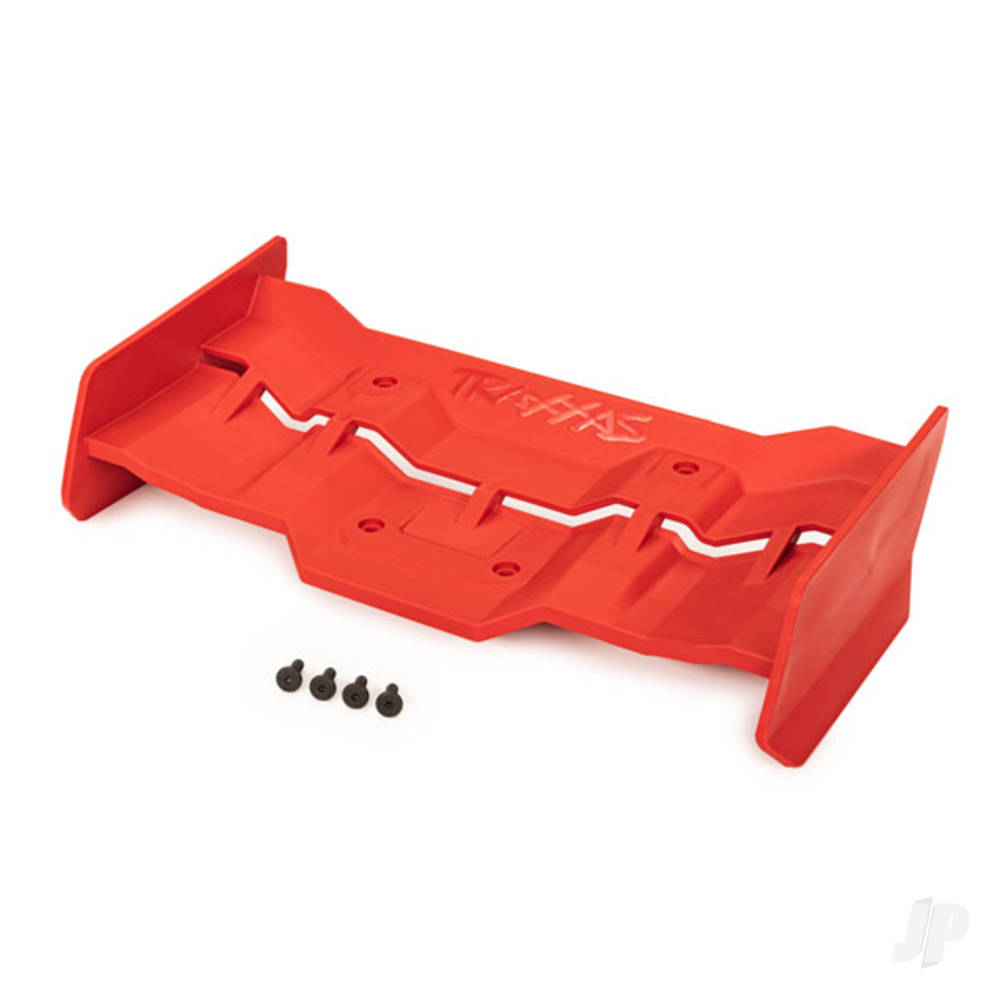 Traxxas Wing, red/ 4x12mm FCS (4) TRX7821R