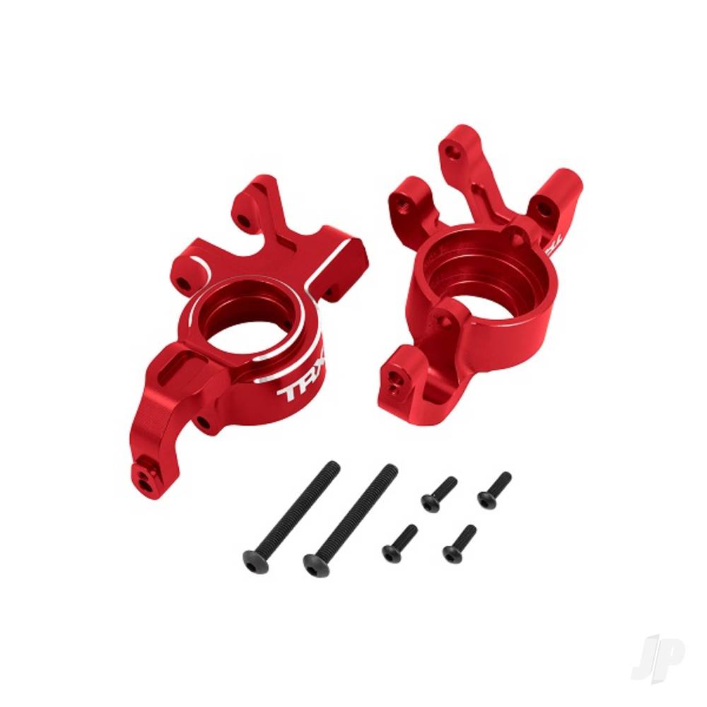 Traxxas Steering blocks, 6061-T6 aluminium (red-anodised), left & right TRX7836-RED