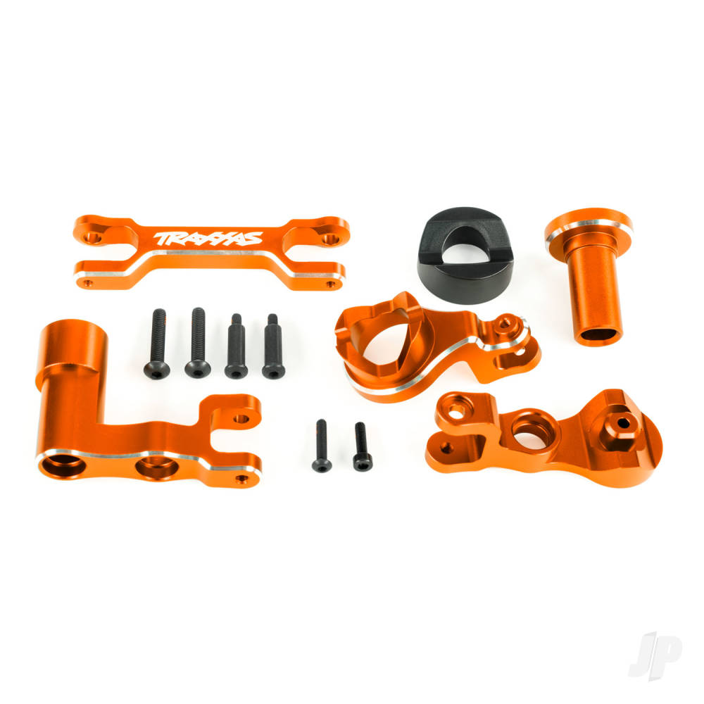 Traxxas Steering bellcranks (left &amp; right)/ drag link (6061-T6 aluminium, orange-anodised) (fits XRT) TRX7843-ORNG