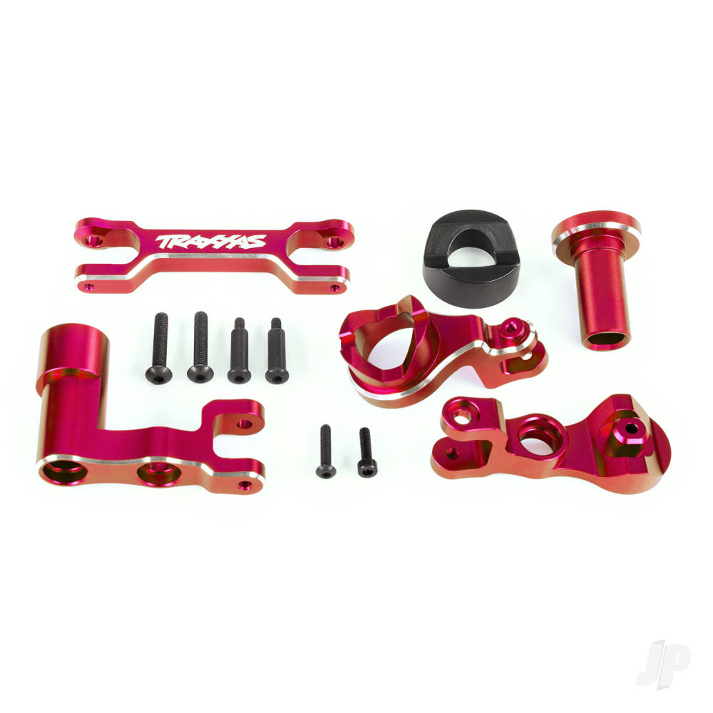 Traxxas Steering bellcranks (left & right)/ drag link (6061-T6 aluminium, red-anodised) (fits XRT) TRX7843-RED