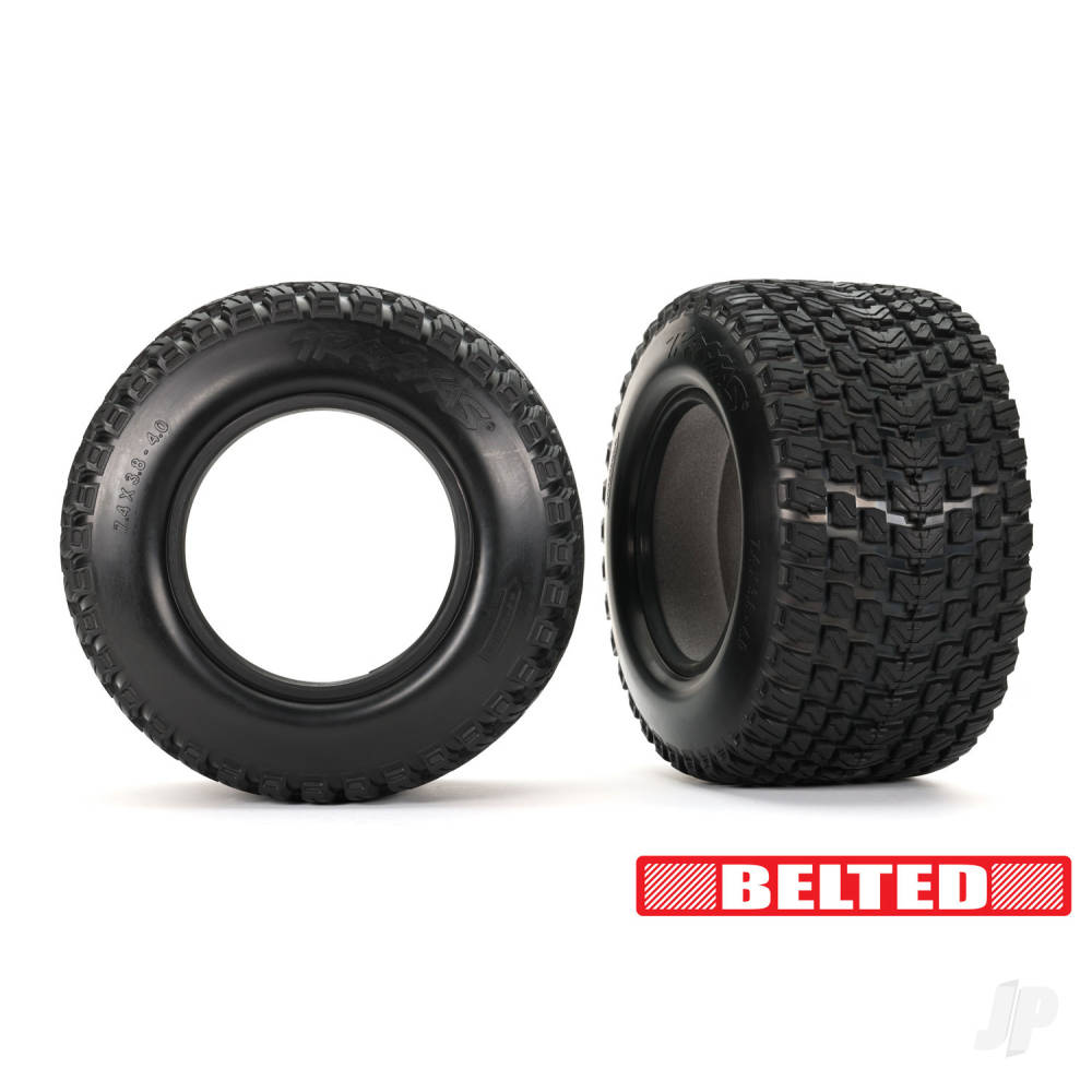 Traxxas Tyres, Gravix (belted, dual profile (4.3" outer, 5.7" inner)) (left & right)/ foam inserts (2) TRX7860
