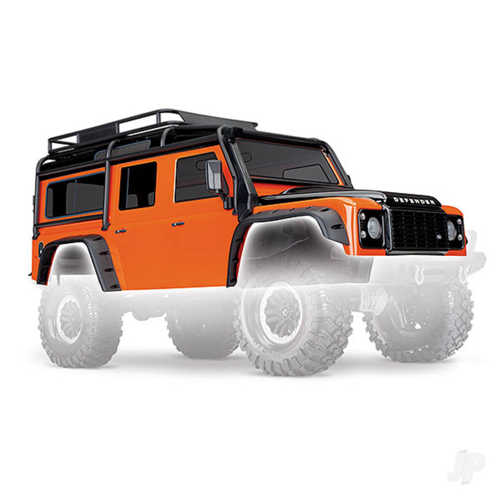 Traxxas Body, Land Rover Defender, adventure orange (complete with ExoCage, inner fenders, fuel canisters, and jack) TRX8011A