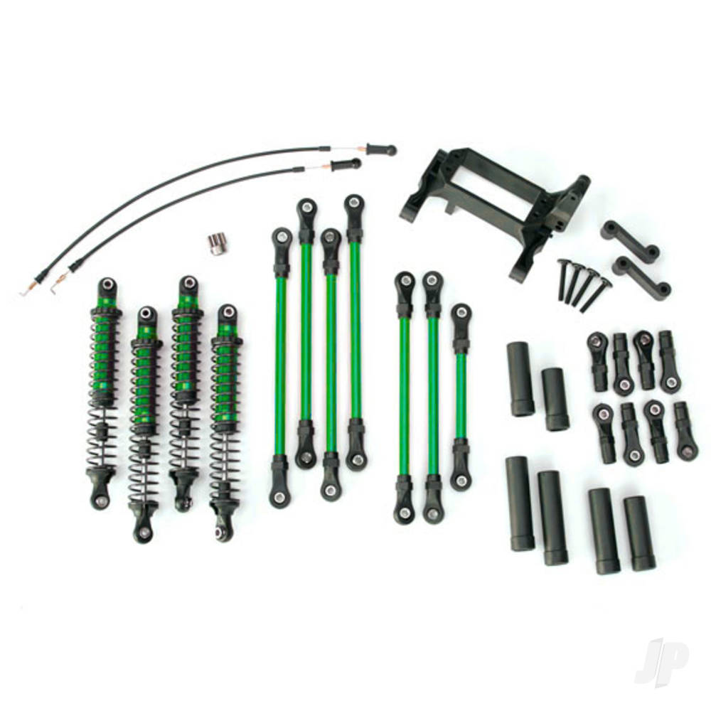 Traxxas Long arm lift kit, TRX-4, complete (includes green powder coated links, green-anodised shocks) TRX8140-GRN