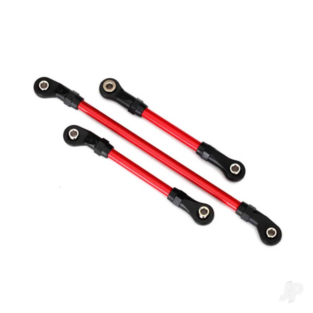 Traxxas Steering link, 5x117mm (1pc) / drag link, 5x60mm (1pc) / panhard link, 5x63mm (Red powder coated Steel) (assembled with hollow balls) (for use with #8140R TRX-4 Long Arm Lift Kit) TRX8146R