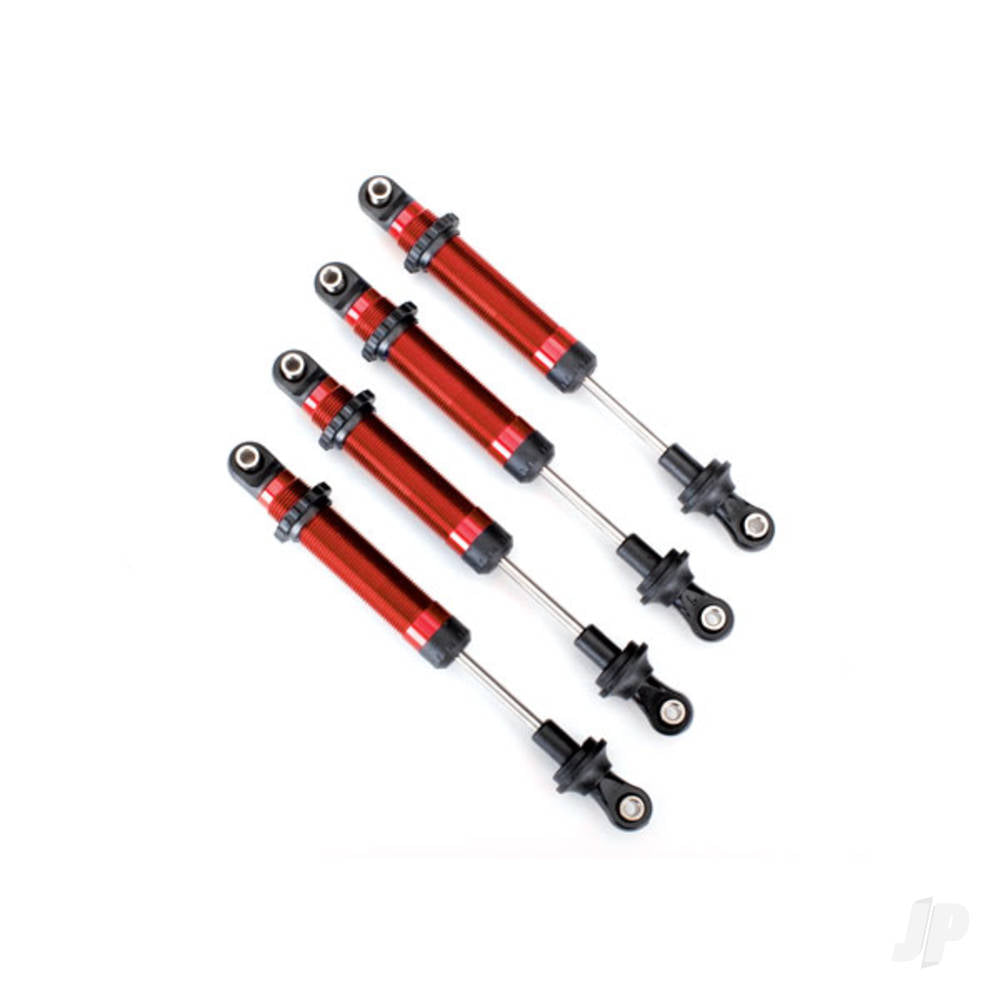 Traxxas Shocks, GTS, aluminium (Red-anodised) (assembled with out springs) (4 pcs) (for use with #8140R TRX-4 Long Arm Lift Kit) TRX8160R