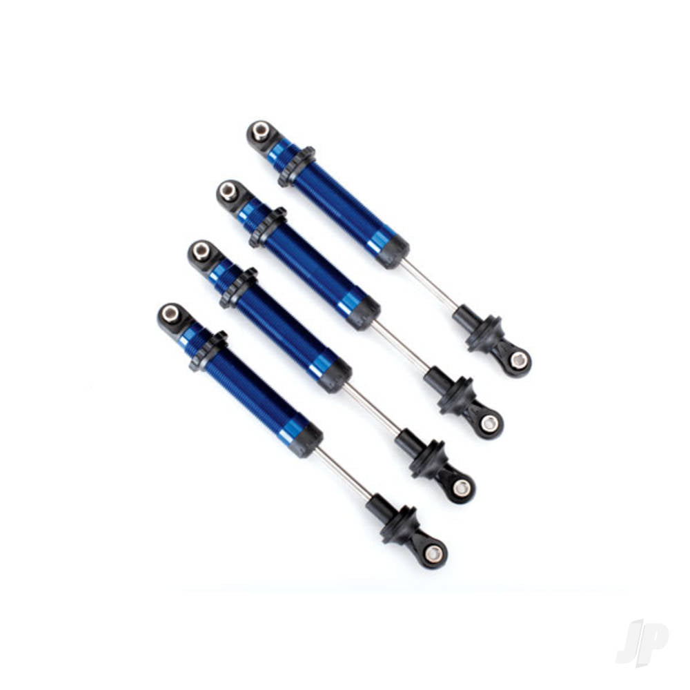 Traxxas Shocks, GTS, aluminium (Blue-anodised) (assembled with out springs) (4 pcs) (for use with #8140X TRX-4 Long Arm Lift Kit) TRX8160X