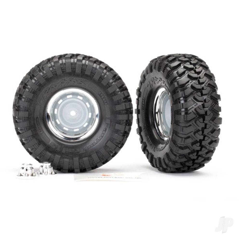 Traxxas Tyres and Wheels, Assembled Glued 1.9in Chrome Wheels (2 pcs) TRX8166