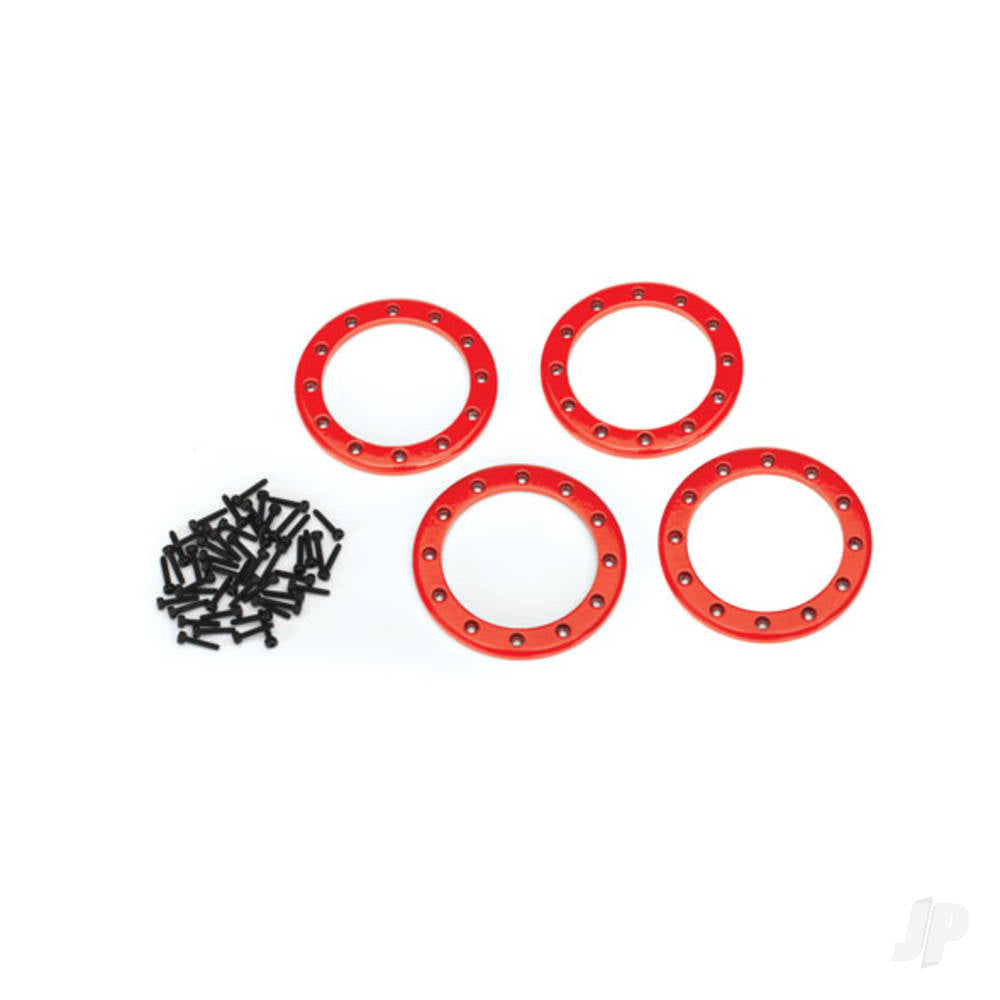 Traxxas Beadlock rings, Red (2.2in) (Aluminium) (4 pcs) / 2x10 CS (48) TRX8168R