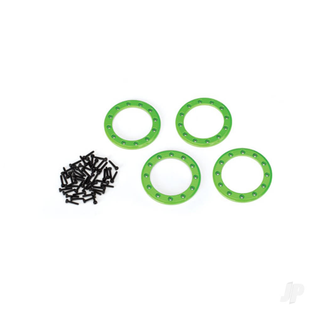 Traxxas Beadlock rings, Green (1.9in) (Aluminium) (4 pcs) / 2x10 CS (48) TRX8169G