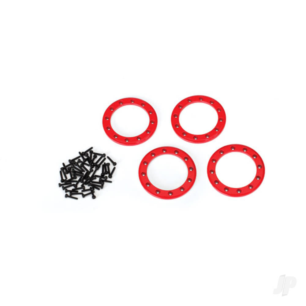 Traxxas Beadlock rings, Red (1.9in) (Aluminium) (4 pcs) / 2x10 CS (48) TRX8169R