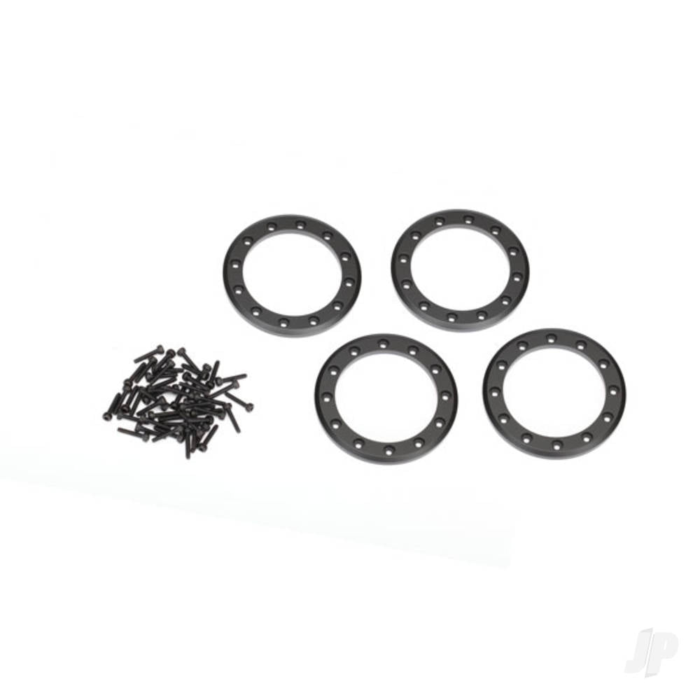 Traxxas Beadlock rings, black (1.9in) (Aluminium) (4 pcs) / 2x10 CS (48) TRX8169T