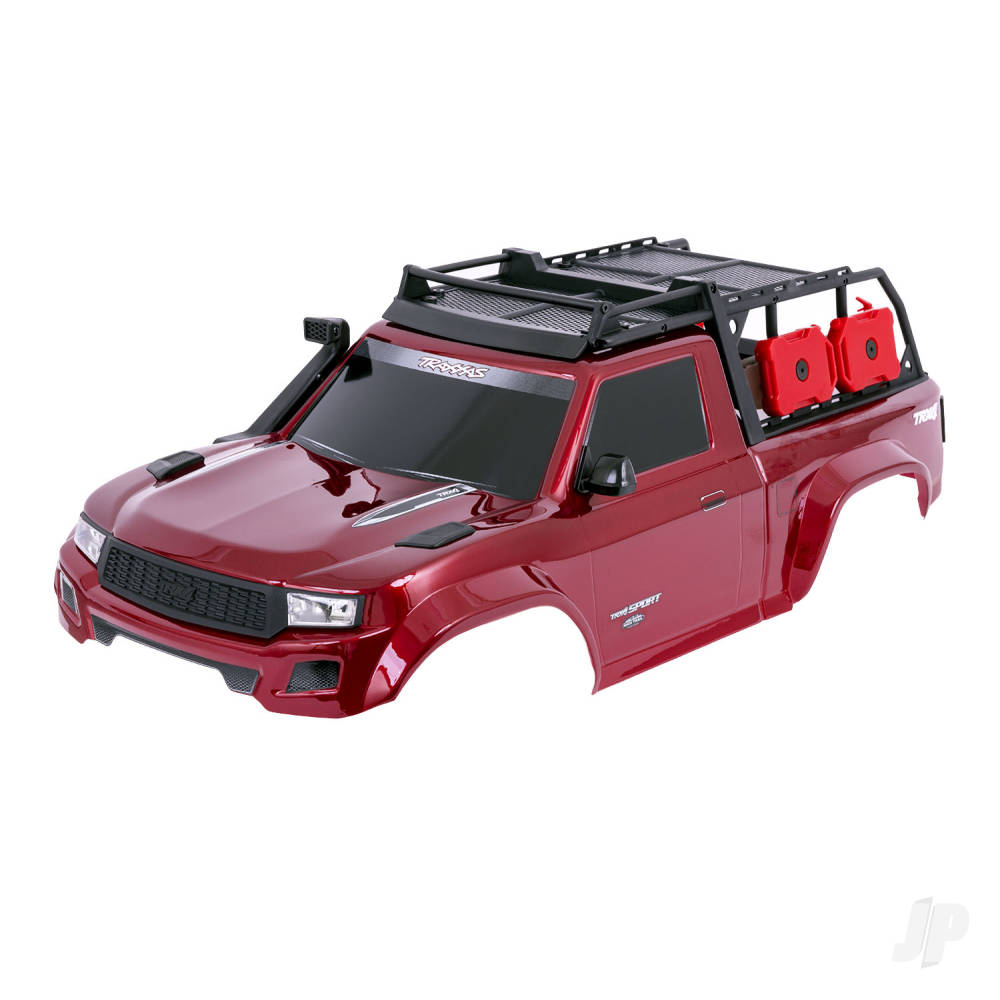 Traxxas Body, TRX-4 Sport, complete, red (painted, decals applied) (includes grille, side mirrors, door handles, windshield wipers, expedition rack, & clipless mounting) (requires #8080X inner fenders) TRX8213-RED