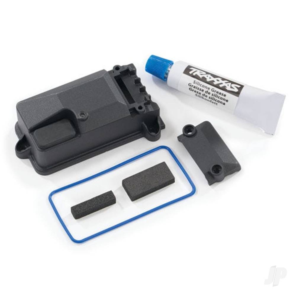 Traxxas Receiver box cover (compatible with #8224 receiver box & #2260 BEC) / foam pads / seals / silicone grease TRX8224X