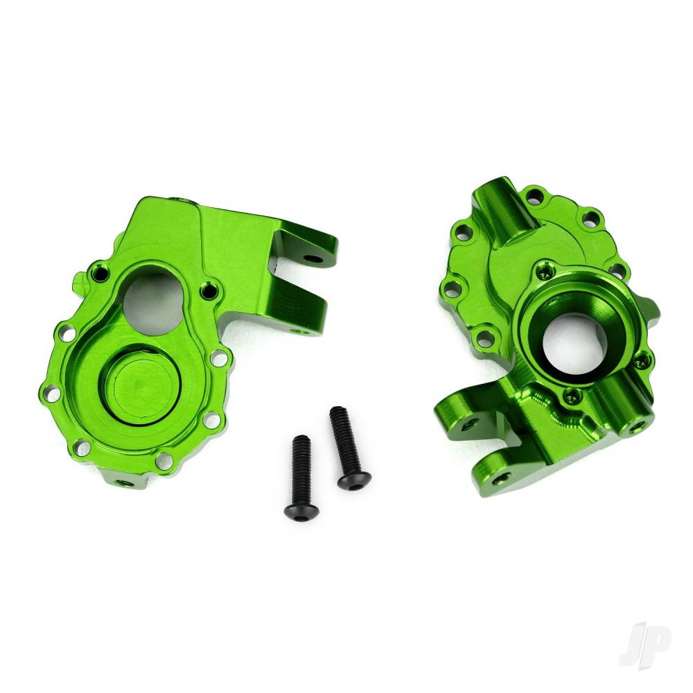 Traxxas Portal housings, inner (Front), 6061-T6 aluminium (Green-anodised) (2 pcs) / 3x12 BCS (2 pcs) TRX8252G