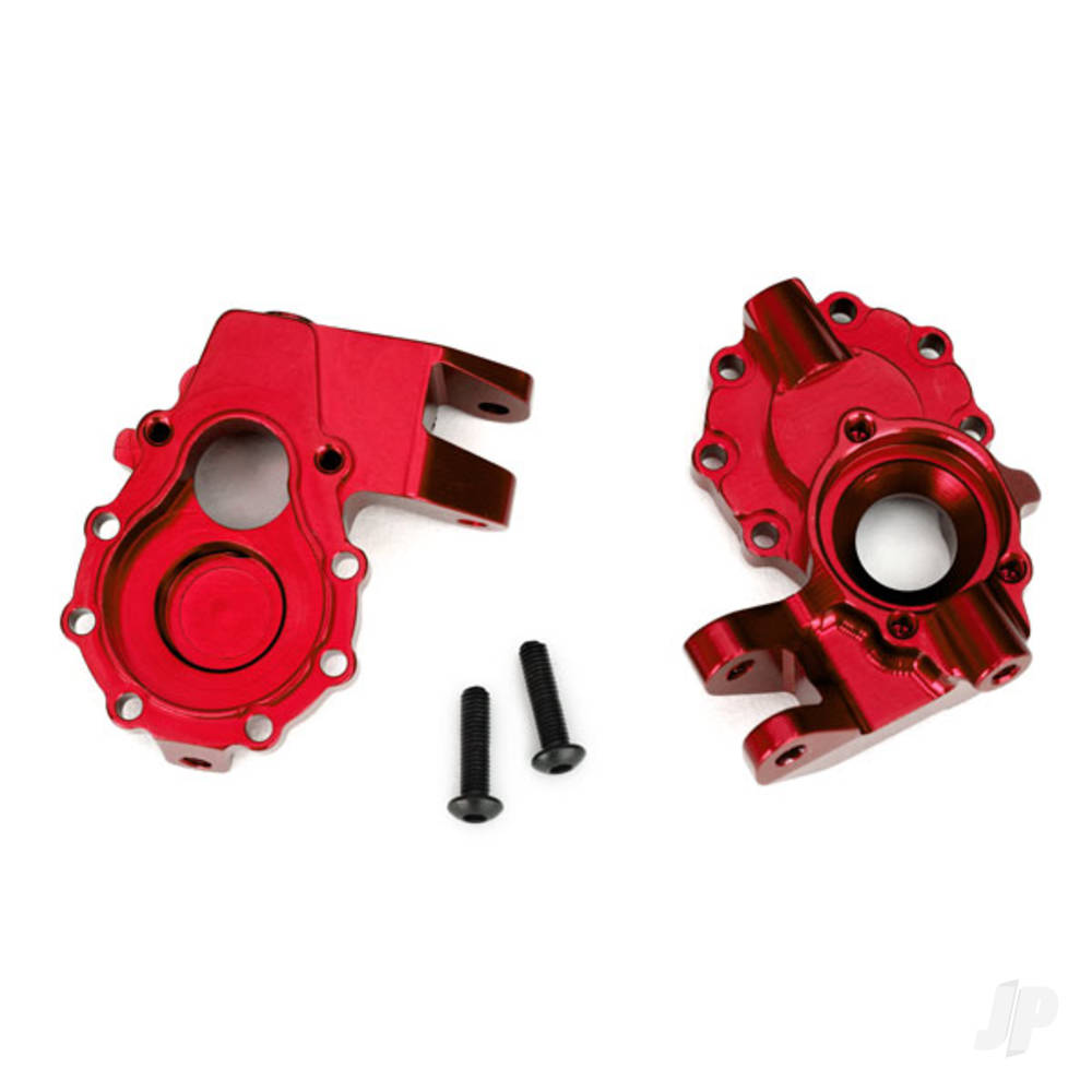 Traxxas Portal housings, inner (Front), 6061-T6 aluminium (Red-anodised) (2 pcs) / 3x12 BCS (2 pcs) TRX8252R