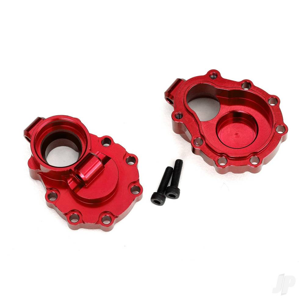 Traxxas Portal housings, inner (Rear), 6061-T6 aluminium (Red-anodised) (2 pcs) / 2.5x10 CS (2 pcs) TRX8253R