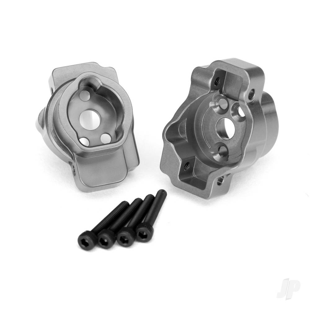 Traxxas Portal drive axle mount, Rear, 6061-T6 aluminium (charcoal grey-anodised) (left and right) / 2.5x16 CS (4 pcs) TRX8256A