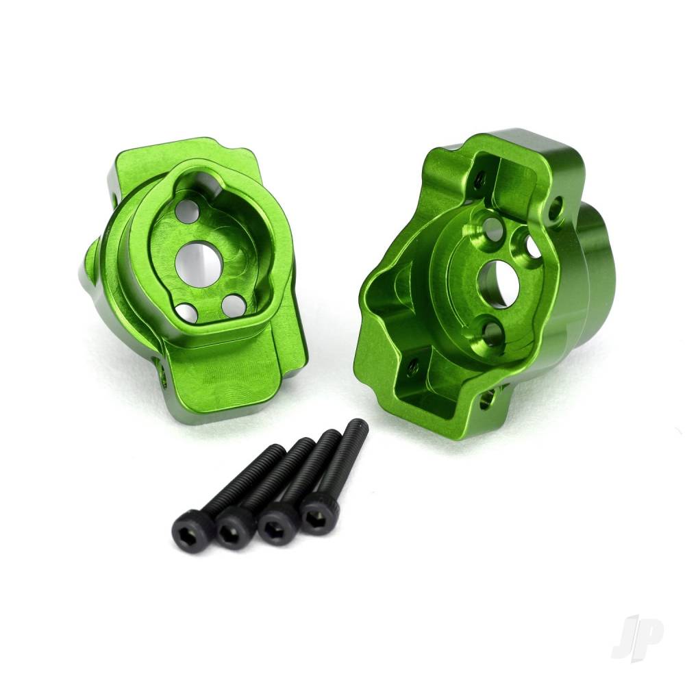 Traxxas Portal drive axle mount, Rear, 6061-T6 aluminium (Green-anodised) (left and right) / 2.5x16 CS (4 pcs) TRX8256G