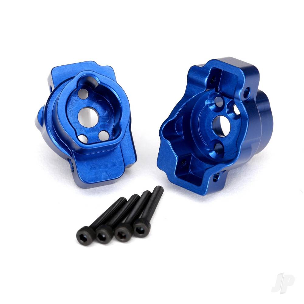 Traxxas Portal drive axle mount, Rear, 6061-T6 aluminium (Blue-anodised) (left and right) / 2.5x16 CS (4 pcs) TRX8256X