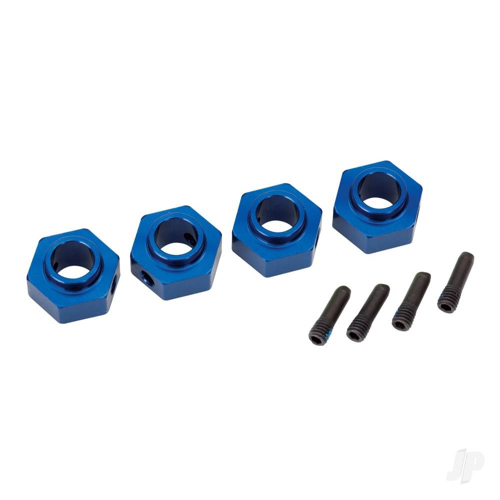 Traxxas Wheel Hubs, 12mm hex, 6061-T6 aluminium (Blue-anodised) (4 pcs) / screw pin (4 pcs) TRX8269X