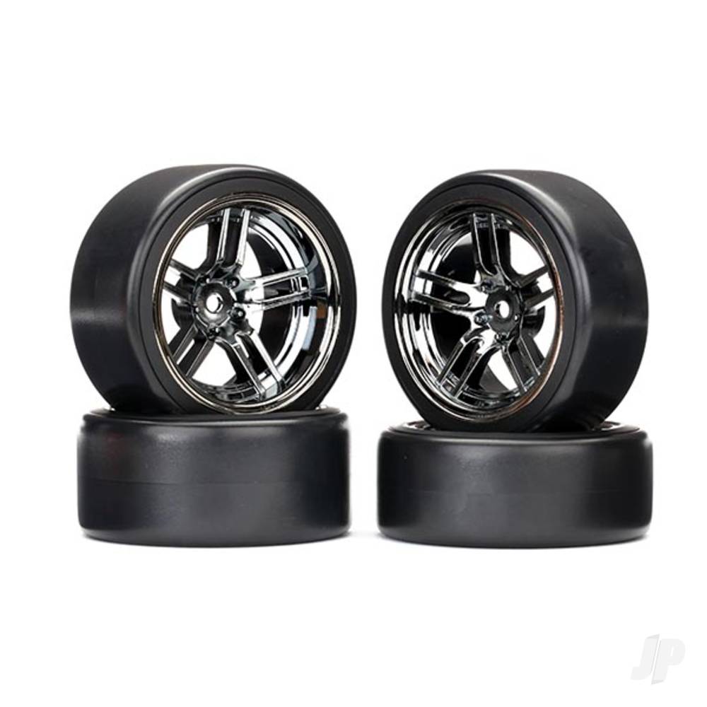 Traxxas Tyres and Wheels, Assembled Glued 1.9in Drift Tyres (Front and Rear) TRX8378