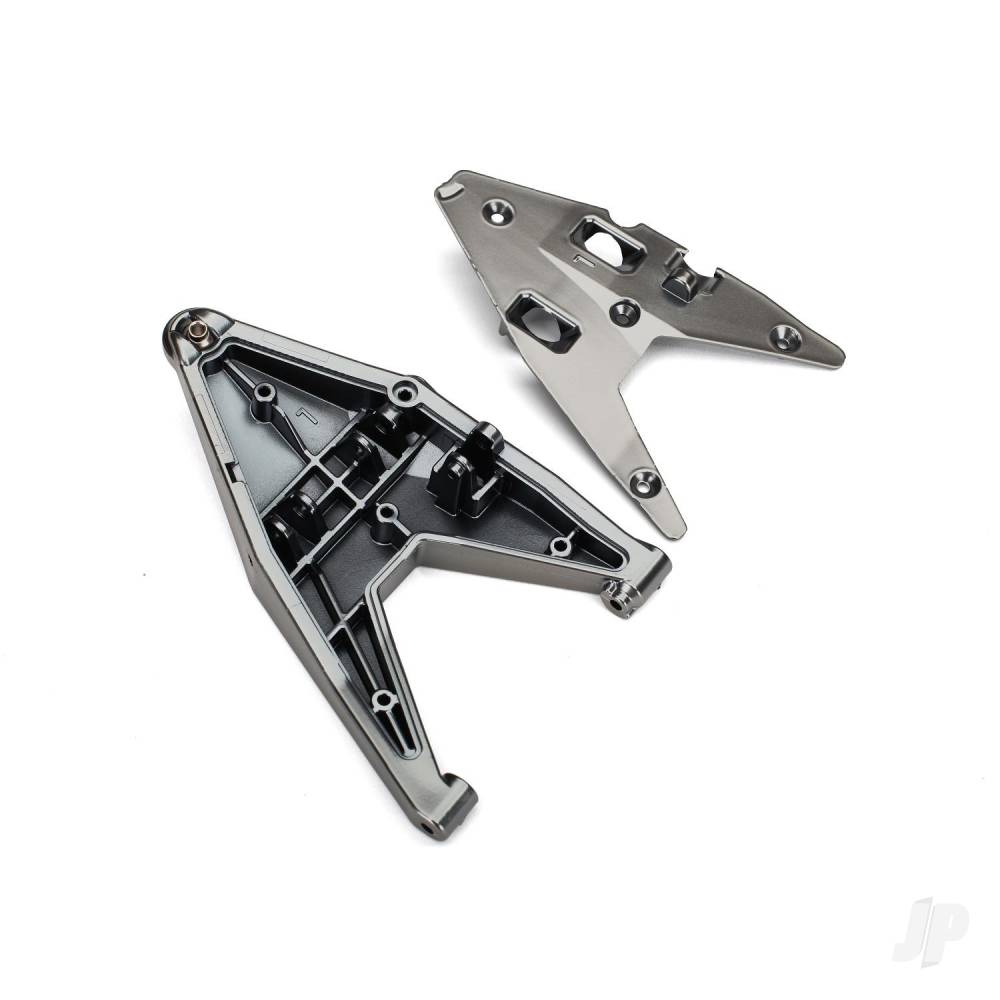 Traxxas Suspension arm, lower left / arm insert (satin black chrome-plated) (assembled with hollow ball) TRX8533X