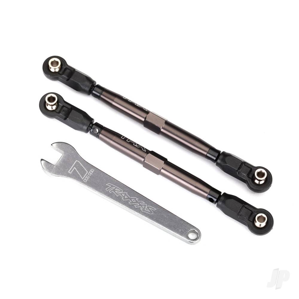 Traxxas Toe links, Front, Unlimited Desert Racer (Tubes dark titanium anodised, 7075-T6 aluminium, stronger than titanium) (102mm) (2 pcs) (assembled with rod ends and hollow balls) / aluminium wrench, 7mm (1pc) TRX8547A