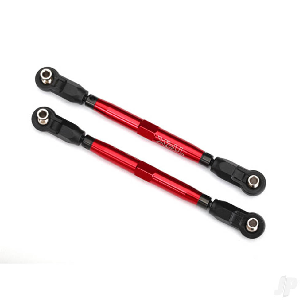 Traxxas Toe links, Front, Unlimited Desert Racer (Tubes Red-anodised, 7075-T6 aluminium, stronger than titanium) (102mm) (2 pcs) (assembled with rod ends and hollow balls) / aluminium wrench, 7mm (1pc) TRX8547R