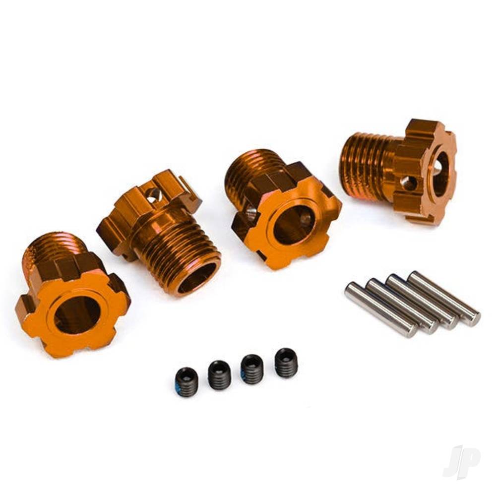 Traxxas Wheel Hubs, splined, 17mm (orange-anodised) (4)/ 4x5 GS (4)/ 3x14mm pin (4) TRX8654A