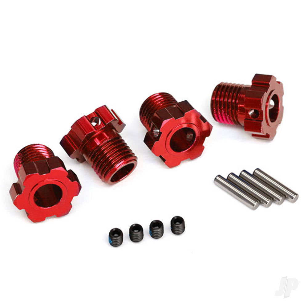 Traxxas Wheel Hubs, splined, 17mm (Red-anodised) (4 pcs) / 4x5 GS (4 pcs) / 3x14mm pin (4 pcs) TRX8654R