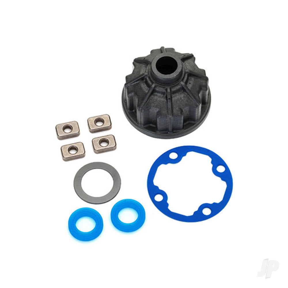 Traxxas Carrier, Differential (heavy duty) / x-ring gaskets (2 pcs) / ring gear gasket / spacers (4 pcs) / 12.2x18x0.5 PTFE-coated washer (1pc) TRX8681