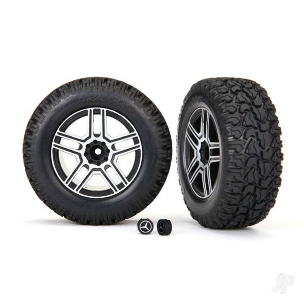 Traxxas Tyres and Wheels, Assembled Glued 2.6in Black (2 pcs) TRX8872