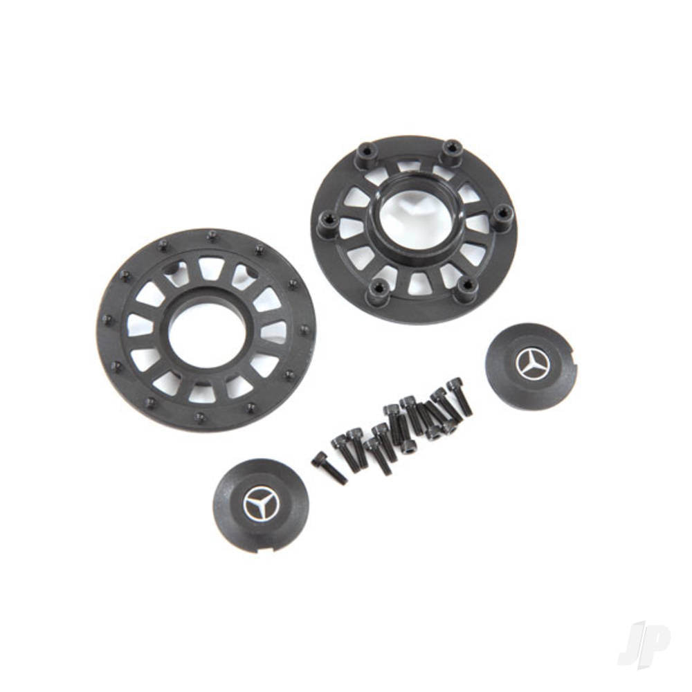 Traxxas Center caps (2 pcs) / beadlock rings (2 pcs) (requires #8255A extended stub axle) TRX8875