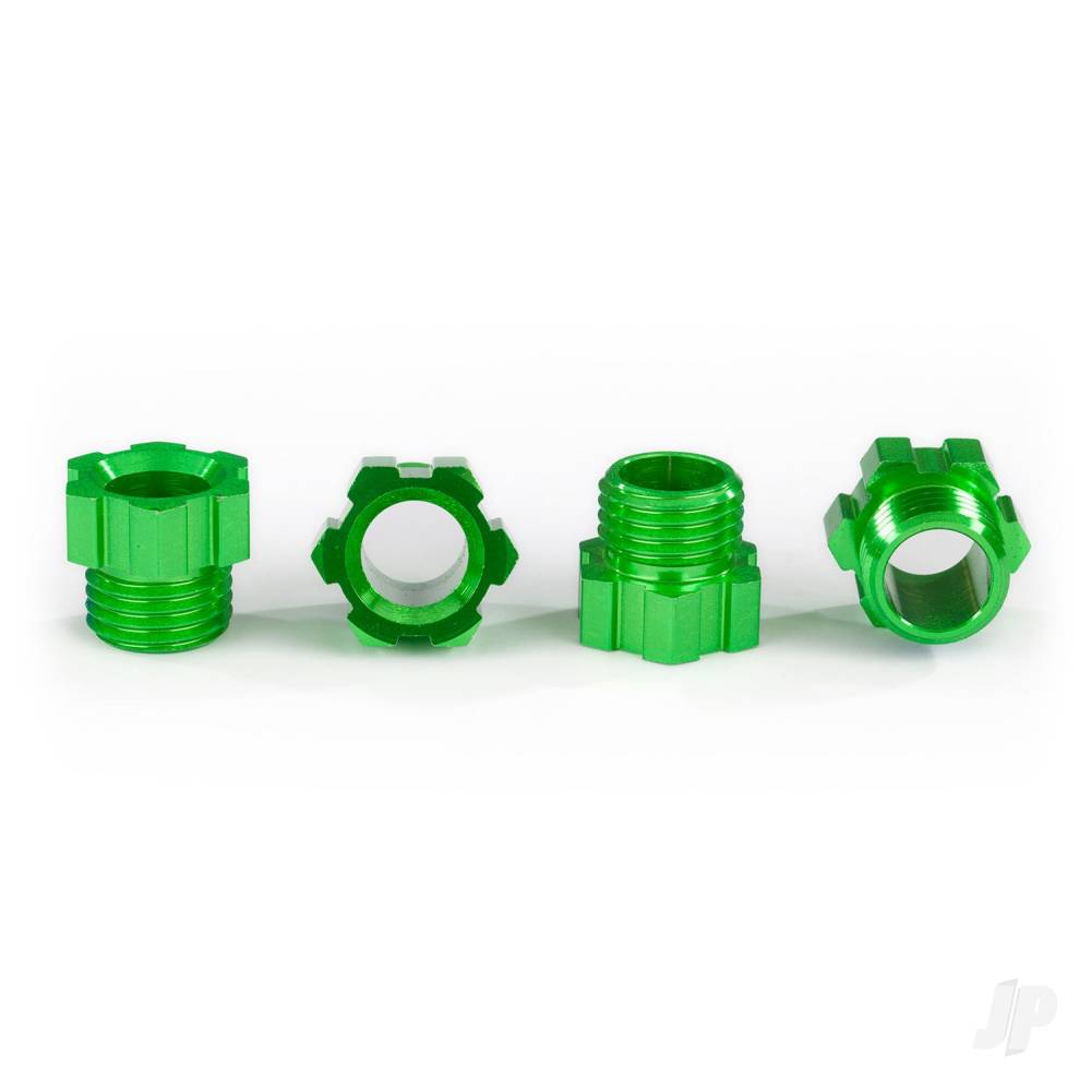 Traxxas Aluminium Stub Axle Nut, Green (4 pcs) TRX8886G