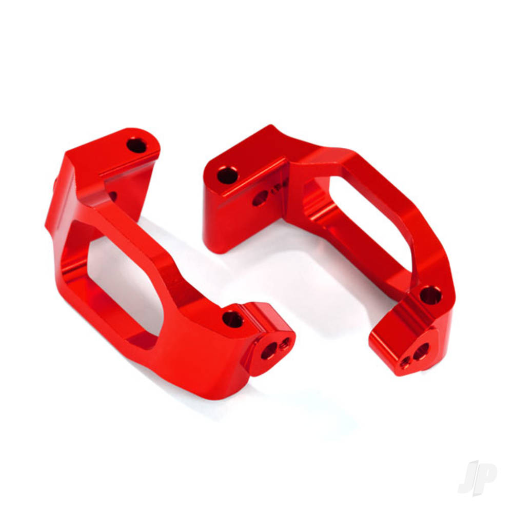 Traxxas Caster blocks (C-Hubs), 6061-T6 aluminium (Red-anodised), left & right / 4x22mm pin (4 pcs) / 3x6mm BCS (4 pcs) / retainers (4 pcs) TRX8932R