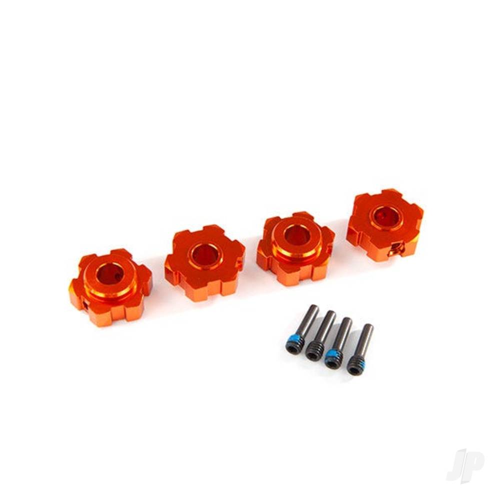 Traxxas Wheel Hubs, hex, aluminium (orange-anodised) (4 pcs) / 4x13mm screw pins (4 pcs) TRX8956T