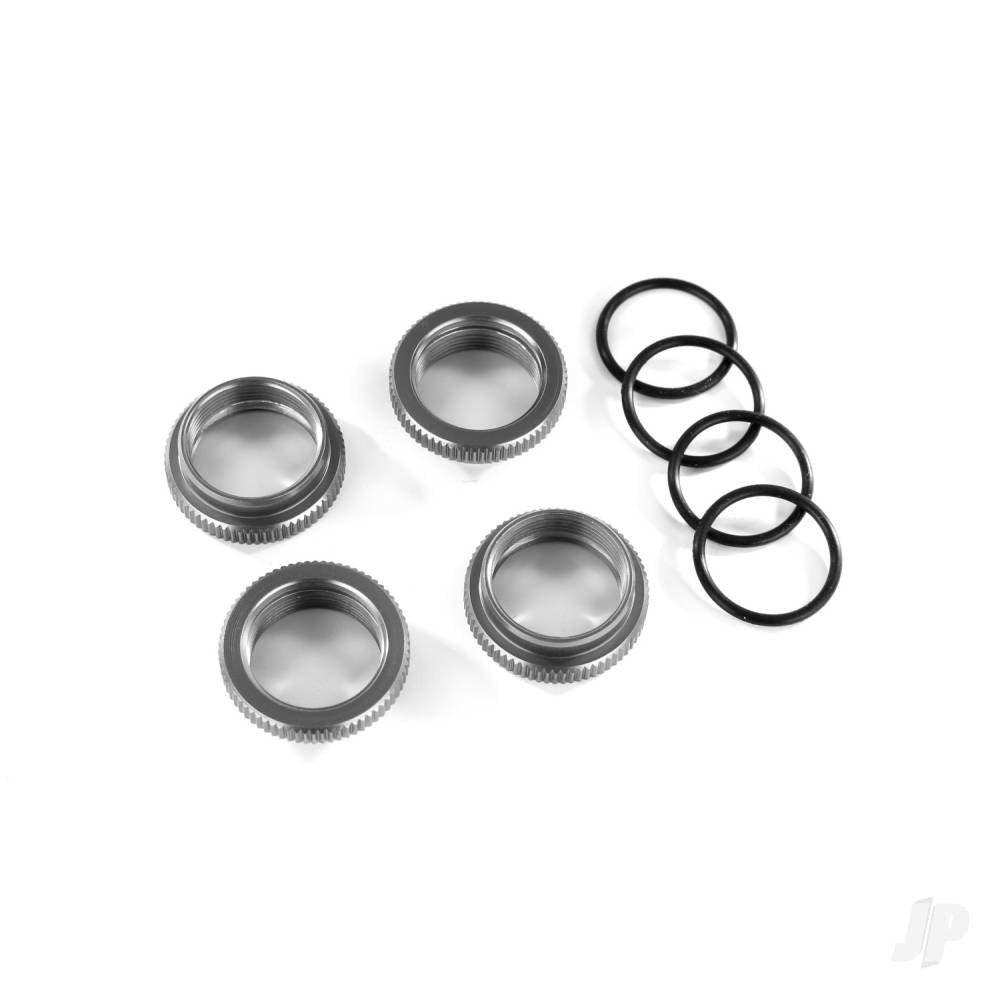 Traxxas Spring retainer (adjuster), gray-anodised aluminium, GT-Maxx shocks (4) (assembled with o-ring TRX8968-GRAY