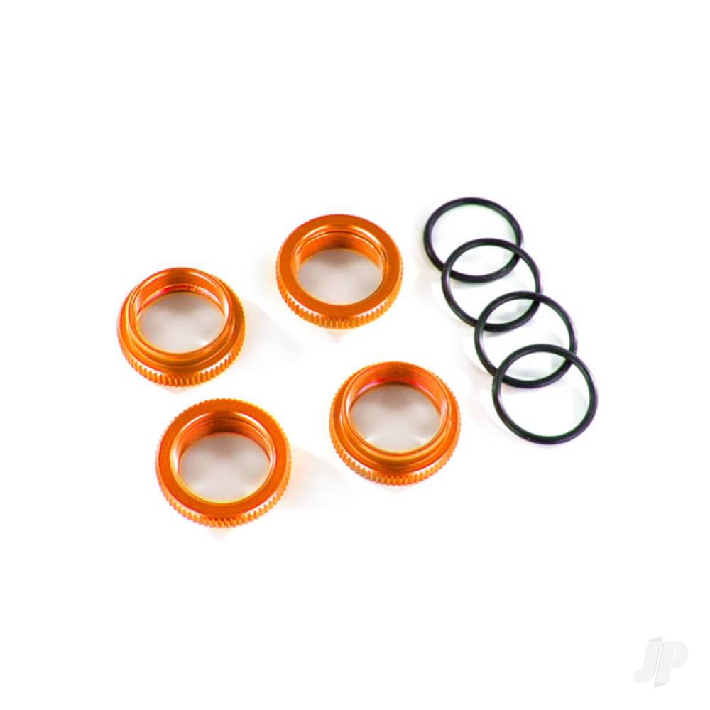 Traxxas Spring retainer (adjuster), orange-anodised aluminium, GT-Maxx shocks (4 pcs) (assembled with o-ring) TRX8968A