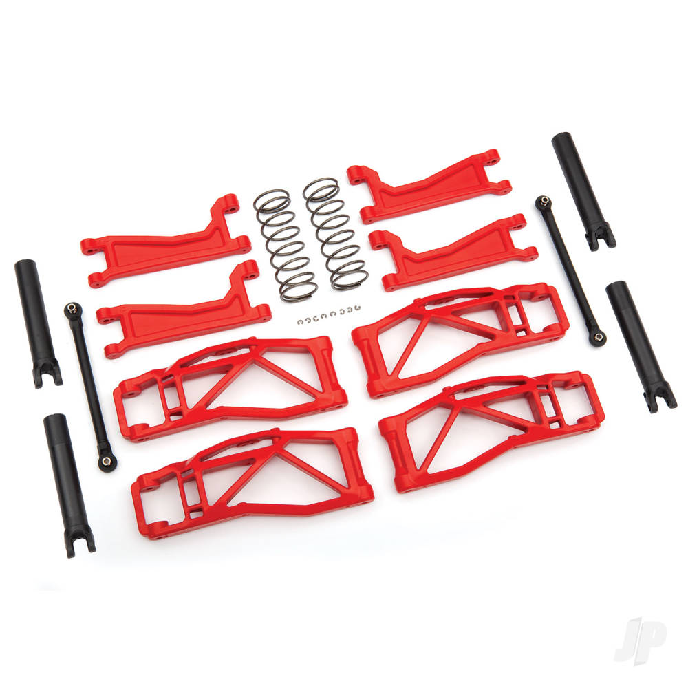 Traxxas Suspension kit, WideMaxx, Red (includes Front & Rear suspension arms, Front toe links, Rear shock springs) TRX8995R