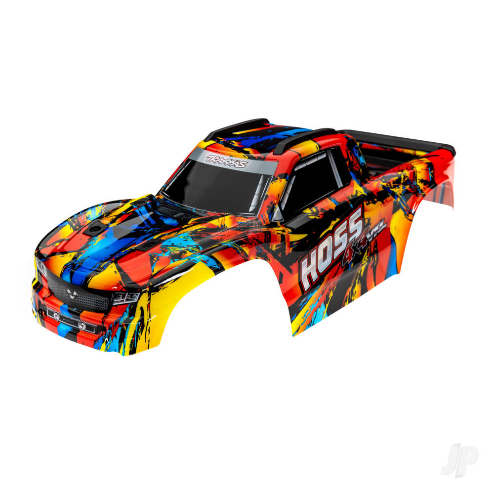 Traxxas Body, Hoss 4X4 VXL, Solar Flare (painted, decals applied) (assembled with front & rear body mounts and rear body support for clipless mounting) TRX9011R