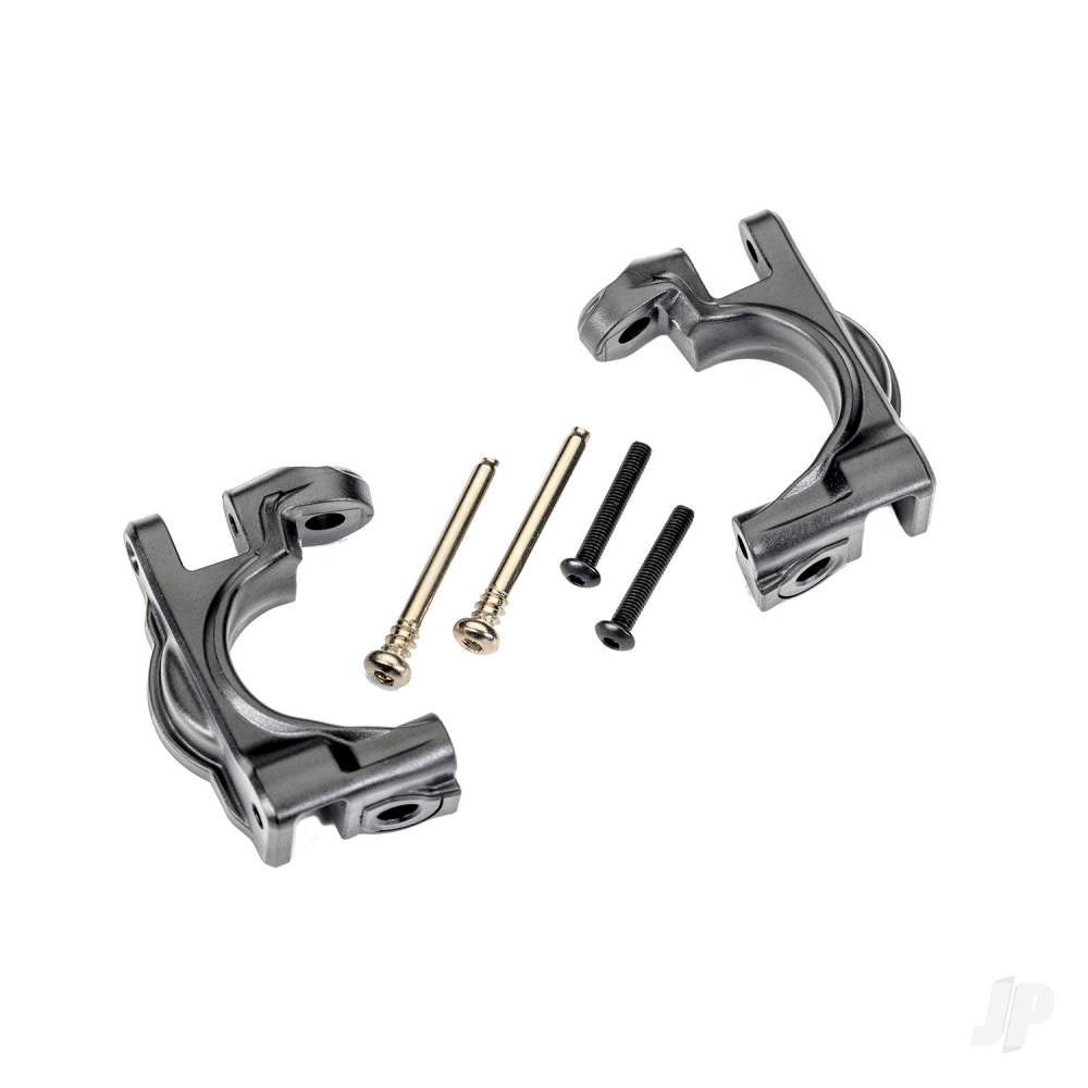 Traxxas Caster blocks (c-hubs), extreme heavy duty, gray (left & right)/ 3x32mm hinge pins (2)/ 3x20mm BCS (2) (for use with #9080 upgrade kit) TRX9032-GRAY