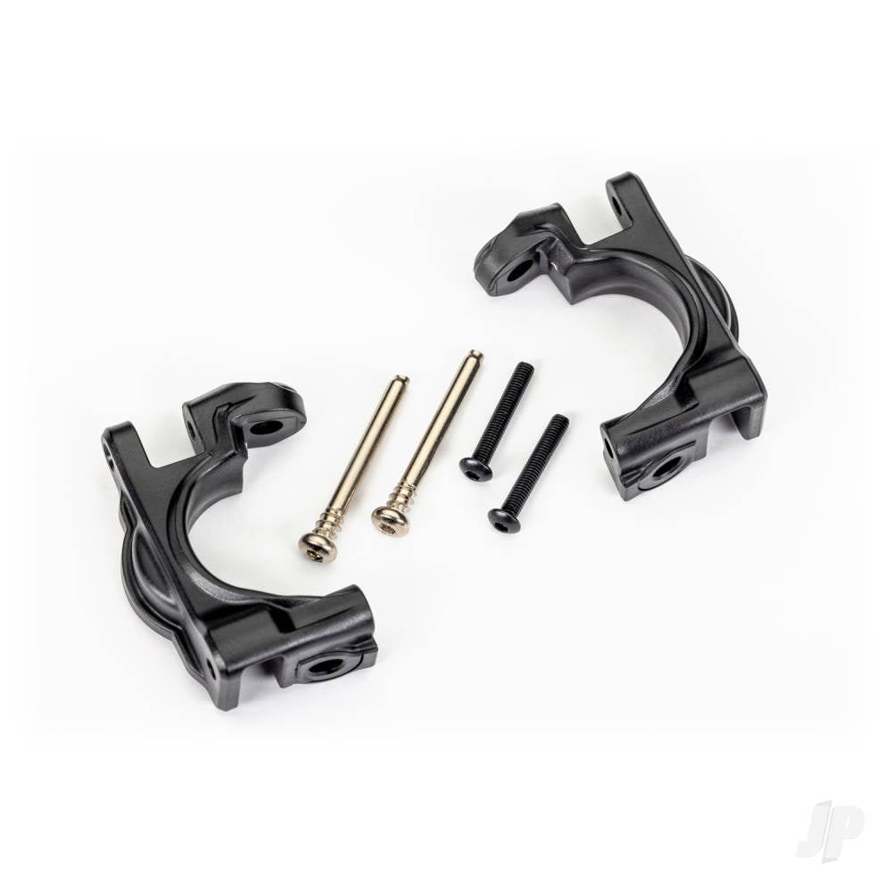 Traxxas Caster blocks (c-hubs), extreme heavy duty, black (left & right)/ 3x32mm hinge pins (2)/ 3x20mm BCS (2) (for use with #9080 upgrade kit) TRX9032