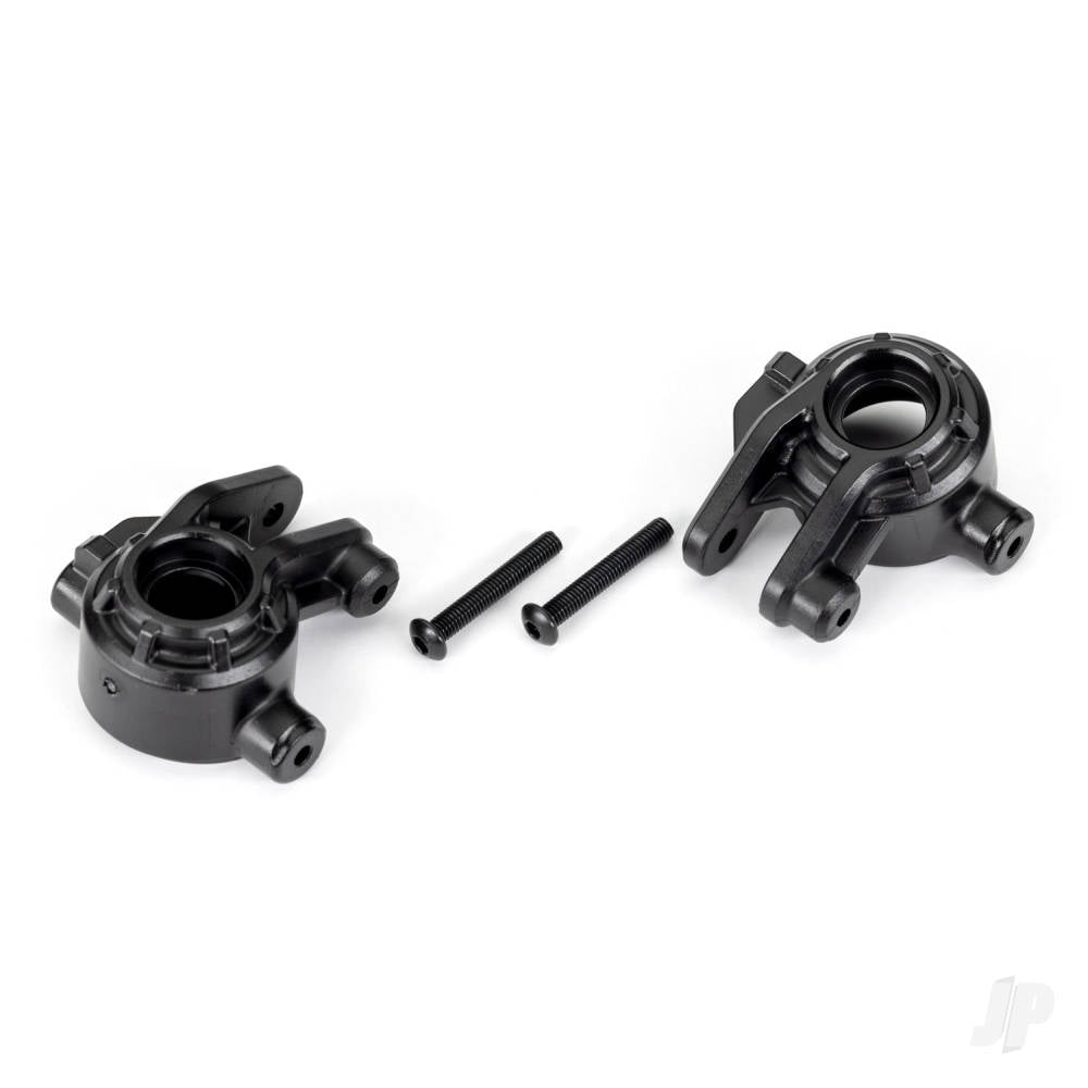 Traxxas Steering blocks, extreme heavy duty, black (left & right)/ 3x20mm BCS (2) (for use with #9080 upgrade kit) TRX9037