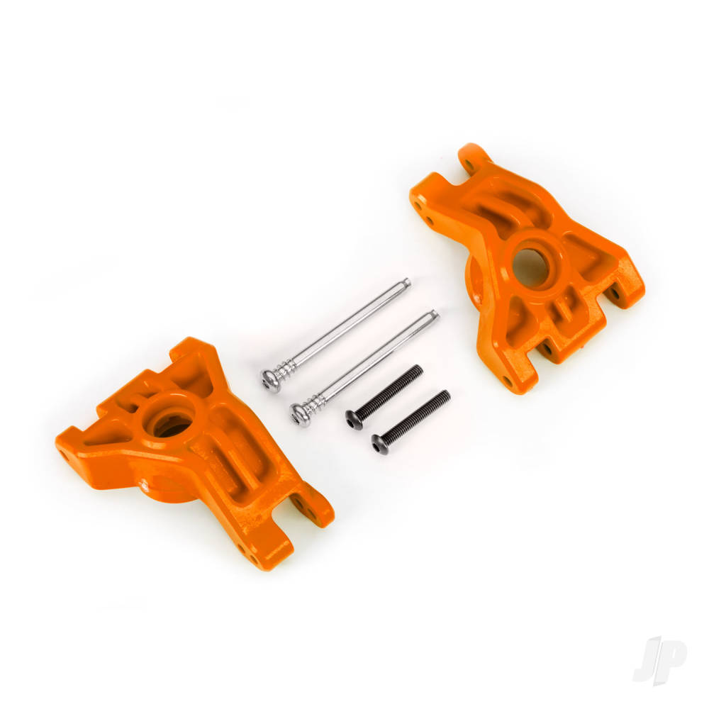 Traxxas Carriers, stub axle, rear, extreme heavy duty, orange (left & right)/ 3x41mm hinge pins (2)/ 3x20mm BCS (2) (for use with #9080 upgrade kit) TRX9050T